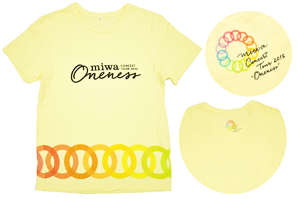 Y-4610★送料無料★美品★miwa concert tour 2015年 “ONENESS” ミワ コンサートツアー 横浜アリーナ★イエロー 半袖 T-シャツ M拍卖