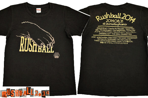 Y-4690★送料無料★美品★RUSH BALL 2014年 ラッシュ ボール★ドラマチックアラスカ グッドモーニングアメリカ SHISHAMO 半袖 T-シャツ S拍卖