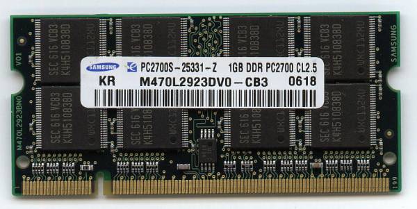 ノート用メモリ1GB×2枚組(合計2GB) PC2700 200Pin即決 相性保証 中古拍卖