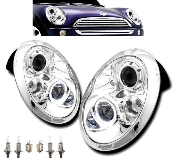 MINI ミニ R50 R52 R53 インナークローム LEDイカリングプロジェクターフロントヘッドライト 左右 セット RA16 送料無料拍卖