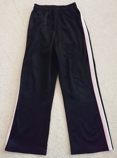 130㎝ Sirmione 長ズボン ジャージ 黒×ピンク白ライン 拍卖