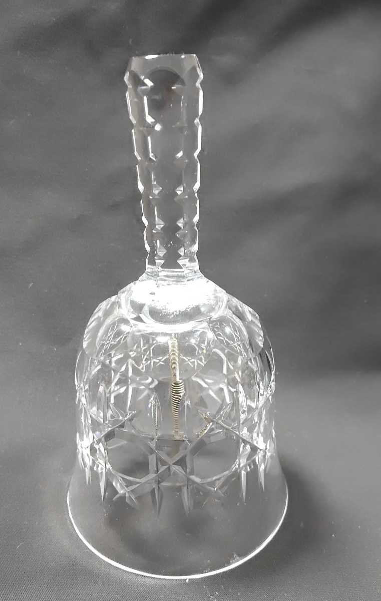 中古クリスタルガラス佐々木硝子カットガラスハンドベル呼び鈴拍卖