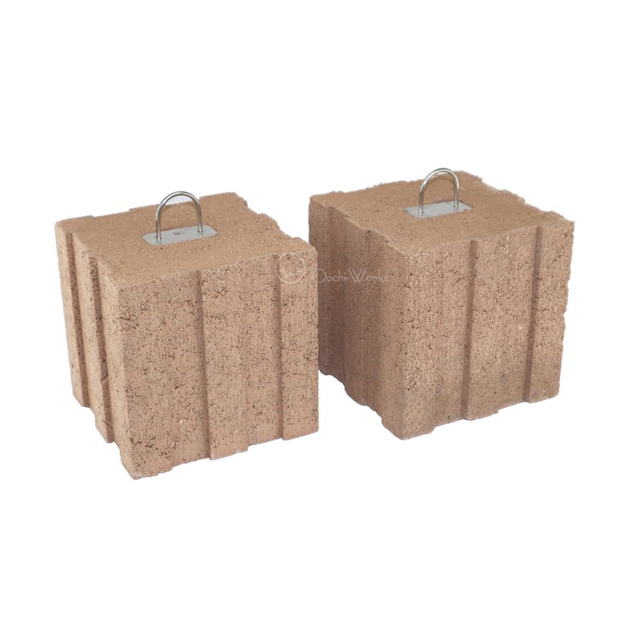 ウェイトブロック ブラウン 2個セット リング付きウェイト ガーデンウェイト ◆本州四国九州送料無料!拍卖