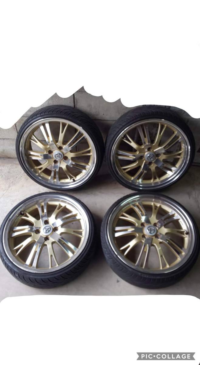 処分最終値下げ AUTOWAY オートウェイ ゴールド/ポリッシュ 17インチ 5.5J PCD100 4穴 オマケ165/35付 軽カー全般 エブリィ タント ラテ等拍卖