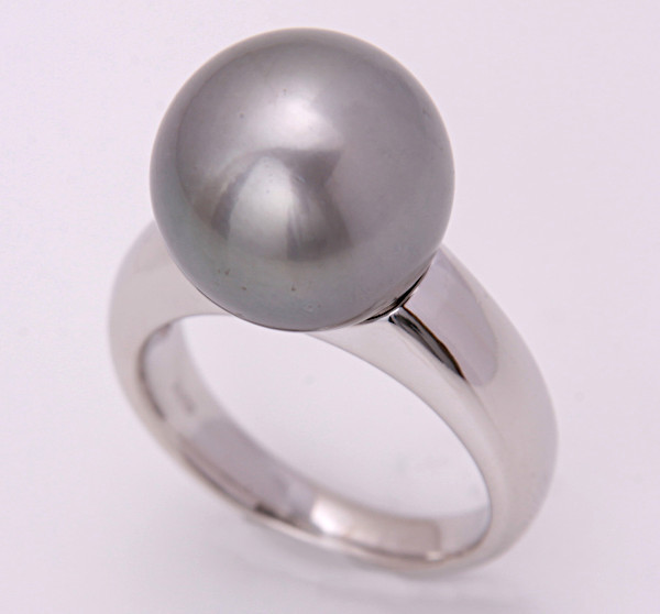 《質屋出品》Pt900★黒蝶養殖真珠デザインリング★C-5689拍卖