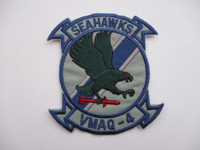 【送料無料】アメリカ海兵隊SEAHAWKS第4電子戦術攻撃飛行隊VMAQ-4パッチ刺繍ワッペン/シーホークMARINE米海兵隊USMC米軍US M49拍卖