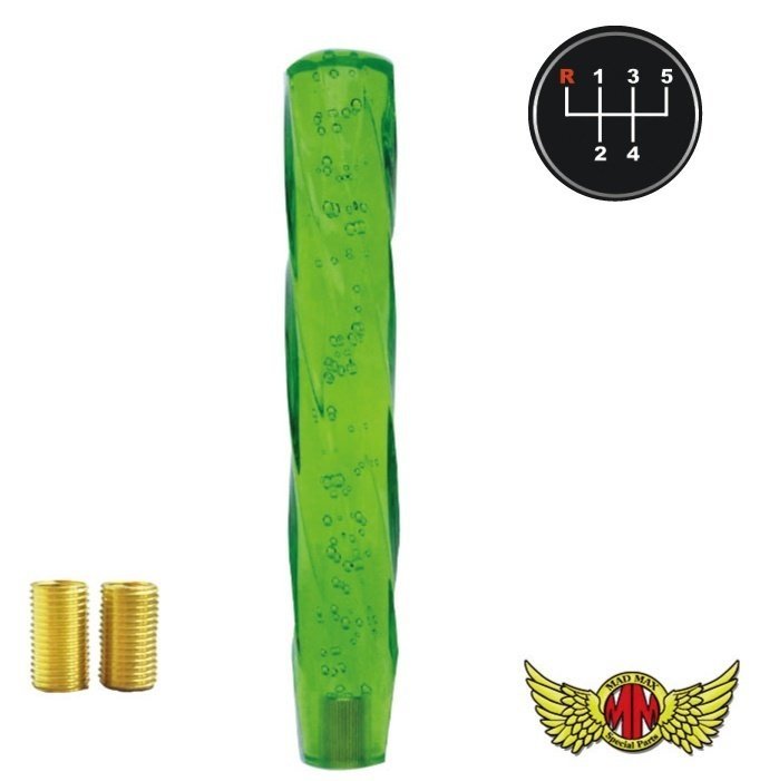 MADMAX トラック用品 ツイスト シフトノブ 泡 300mm グリーン いすゞ 07エルフ用/変換アダプター付【送料800円】拍卖