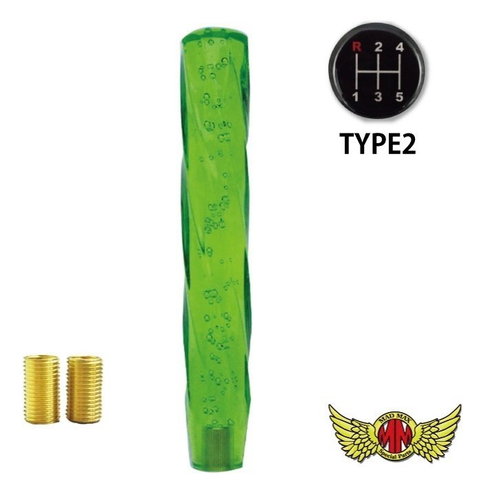 MADMAX トラック用品 ツイスト シフトノブ 泡 300mm グリーン 日野 プロフィア用/変換アダプター付【送料800円】拍卖