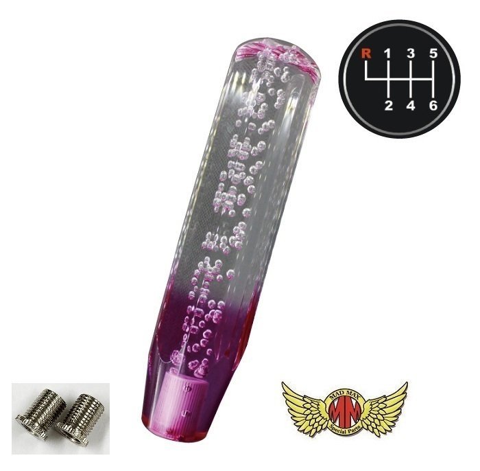 MADMAX トラック用品 クリスタル シフトノブ 泡 200mm クリア/パープル UD ファインコンドル用/変換アダプター付【送料800円】拍卖