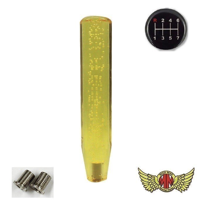 MADMAX トラック用品 クリスタル シフトノブ 泡 250mm イエロー 日野 プロフィア用/変換アダプター付【送料800円】拍卖