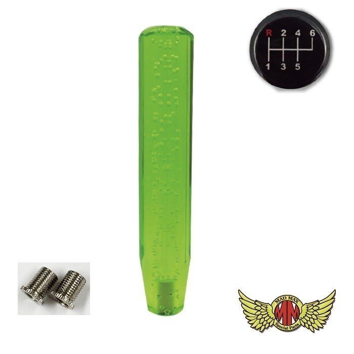 MADMAX トラック用品 クリスタル シフトノブ 泡 250mm グリーン いすゞ 07エルフのローキャブ用/変換アダプター付【送料800円】拍卖