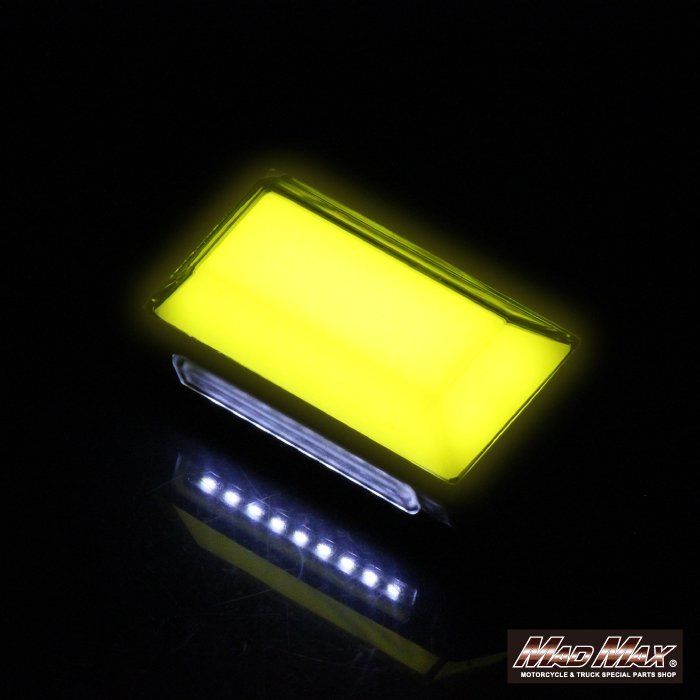 MADMAX トラック用品 角マーカー LED12連 ダウンライト付き 面発光タイプ 12V/24V兼用 レモンイエロー/車幅灯 路肩灯 作業灯【送料800円】拍卖