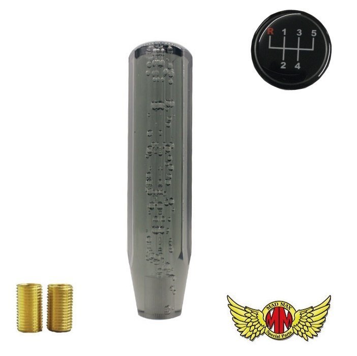 MADMAX トラック用品 クリスタル シフトノブ 泡 200mm スモーク いすゞ 07エルフ用/変換アダプター付【送料800円】拍卖