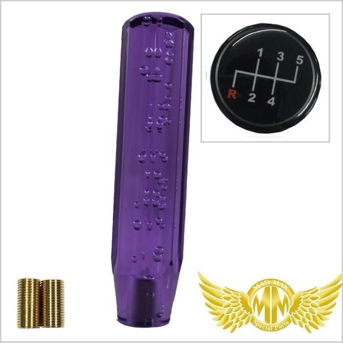 MADMAX トラック用品 クリスタル シフトノブ 泡 200mm パープル ふそう ブルーテックキャンター 用/変換付【送料800円】拍卖