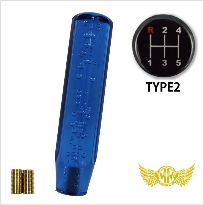 MADMAX トラック用品 クリスタル シフトノブ 泡 200mm ブルー ふそう NEWファイター用/変換アダプター付【送料800円】拍卖