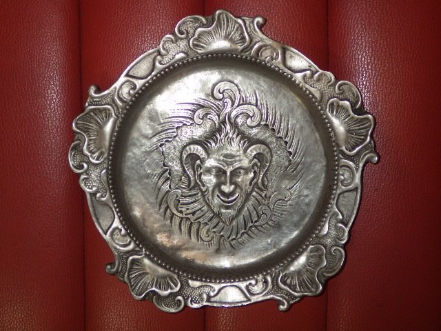 1800'S★アンティーク★デビル★プレート★トレイ★飾り皿★アート★悪魔★サタン★ビンテージ★小物入れ★フランス★カルトン★店舗什器拍卖