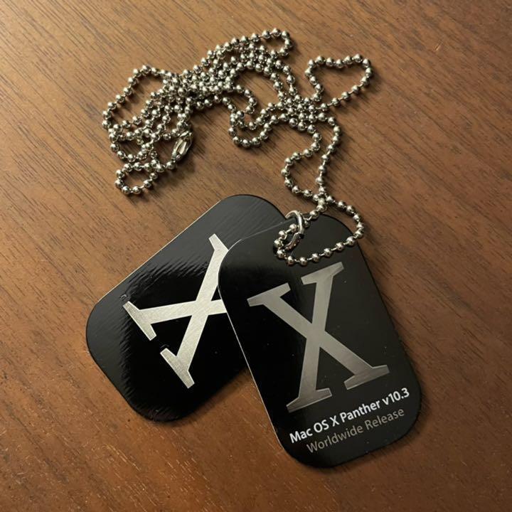 デッドストック レア Apple Computer Mac OS X ドッグタグ アップル コンピューター レインボーロゴ 非売品 ノベルティ Think Different 匿拍卖