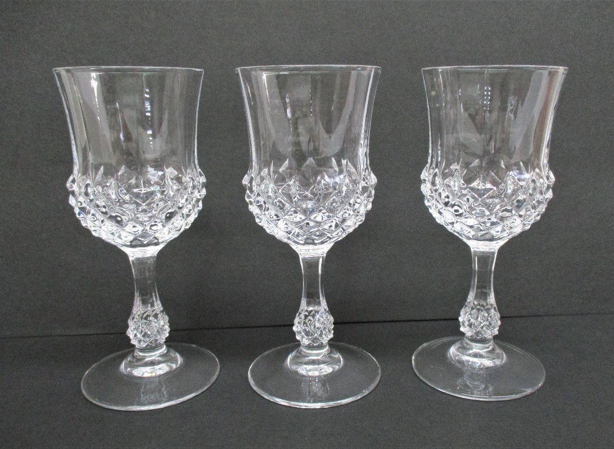 ★ 90874 クリスタル ワイングラス カットグラス 3個セット 高さ11.8cm 脚付き クリスタルガラス リキュールグラス グラス 中古 ★*拍卖