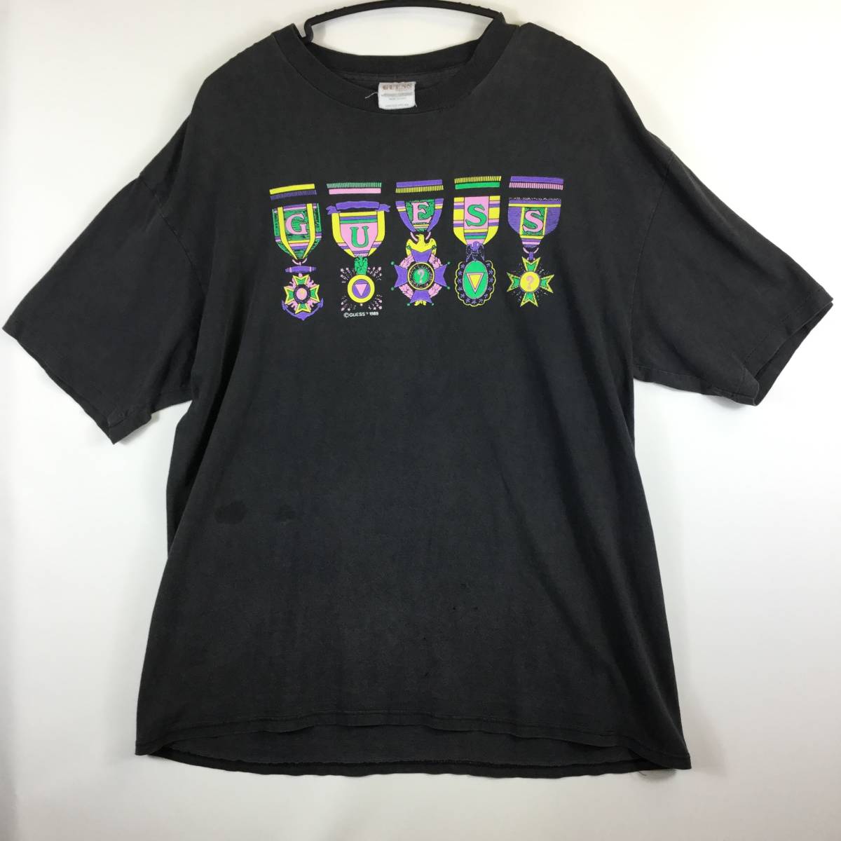 80s ゲス GUESS 半袖 Tシャツ フリーサイズ シングルスチッチ拍卖