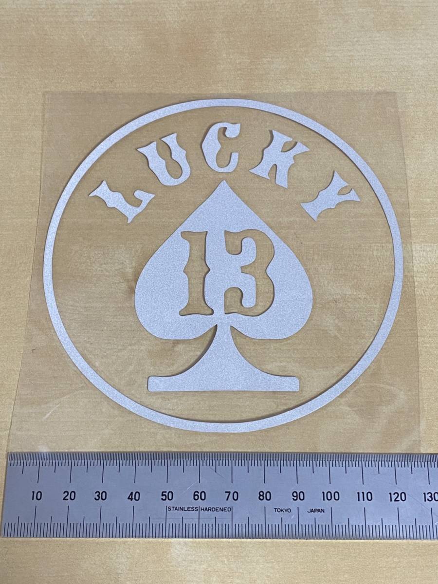 LUCKY 13 ステッカー バイク カスタム ヘルメット カスタム 透けます拍卖