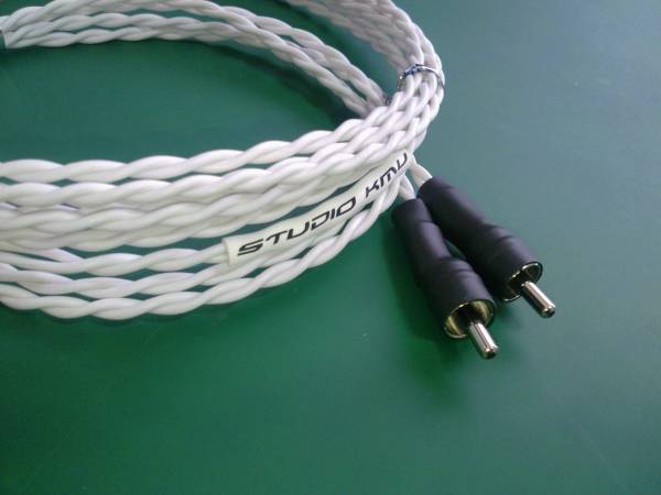 ■非流通■特注品■無ハンダ仕様 高純度銅の単線RCAケーブル150cmペア拍卖