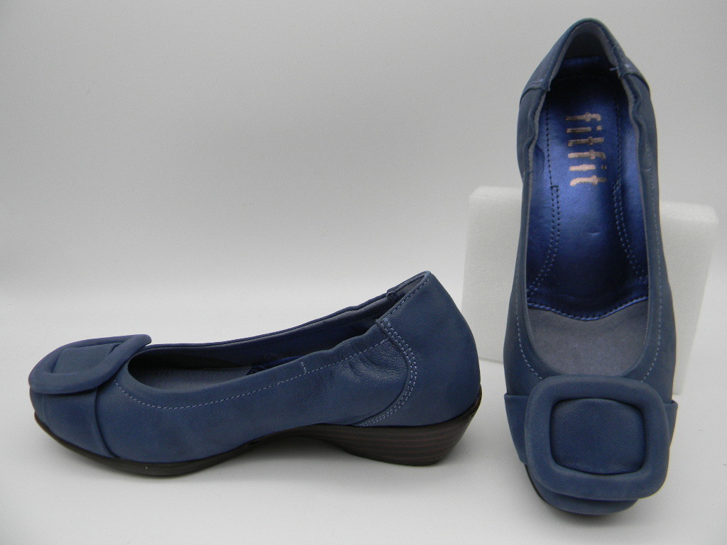 ◆●【 fitfit 】◆ パンプス(21.5cm)青 ブルー フィットフィット拍卖