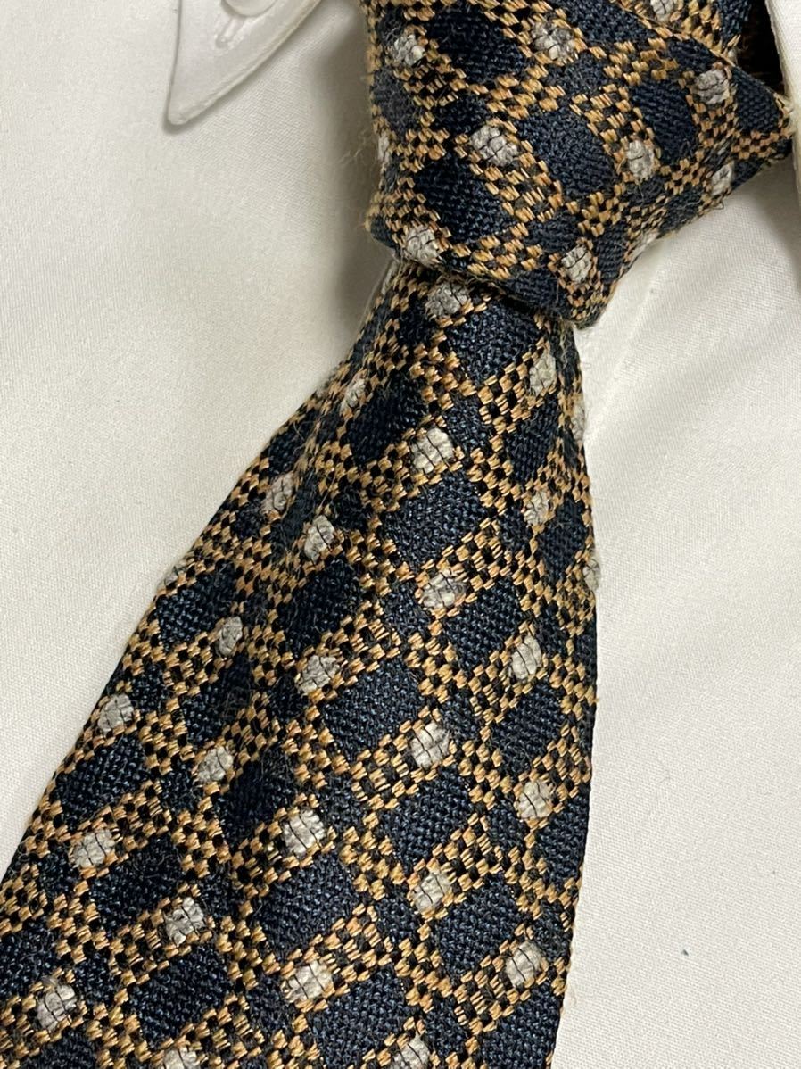 美品 ″Ermenegildo Zegna″ エルメネジルドゼニア スクエア カシミア混 ブランドネクタイ 209078拍卖