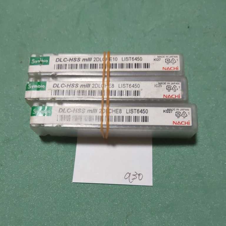 a30 ナチ NACHI 2DLCHE 8.0 10.0 2枚刃 ハイスエンドミル 計3本拍卖