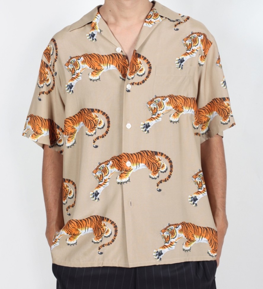 即決 中古「良品」 ワコマリア WACKO MARIA × TIM LEHI タイガー 虎柄 アロハ シャツ アロハシャツ HAWAIAN SHIRTS拍卖