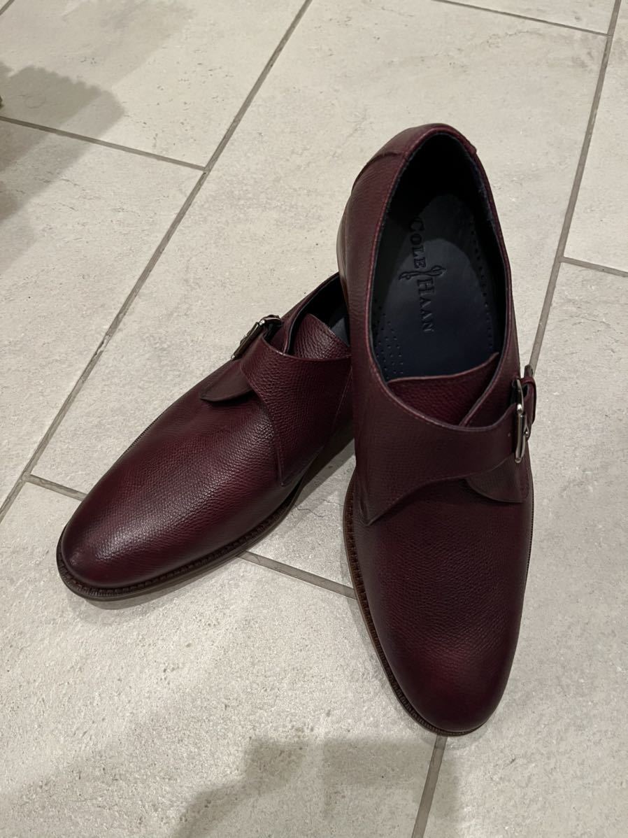☆★新品コールハーン モンクストラップシューズ ワインレッド 革靴 10.5☆★拍卖