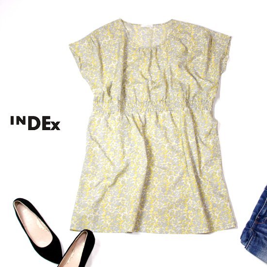 ☆☆ 美品 (株)ワールド INDEX インデックス ☆☆ ゆったり可愛い オーバーサーズ さらさら ワンピース M 春 夏 22B08拍卖