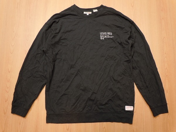 リーバイス Red★リブ付き ロンT 長袖 Tシャツ S★黒 ブラック★ビッグシルエット★b拍卖