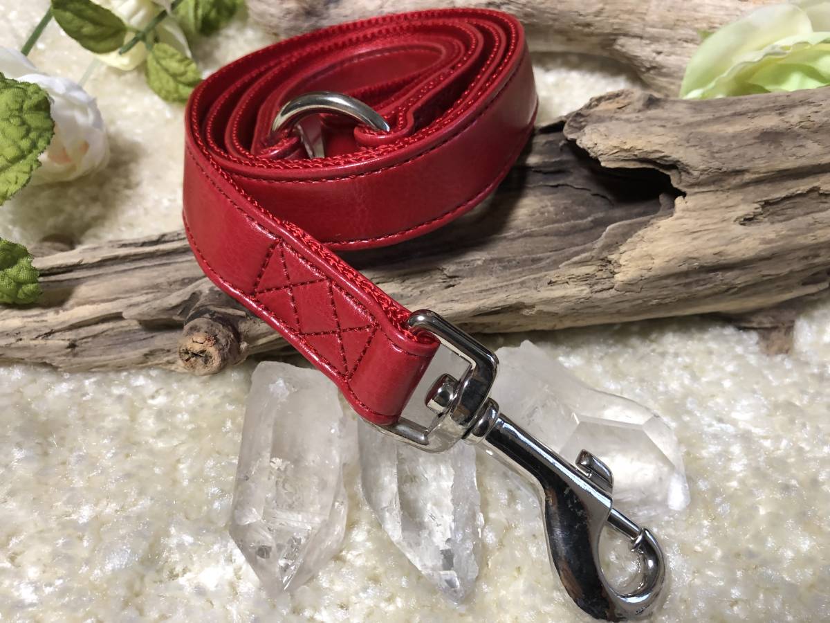 ★同梱お得★大型犬リード-№12・マイスター鋲付き・レッド♪拍卖