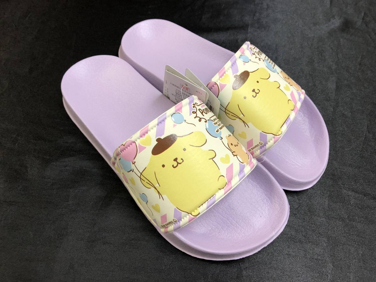 即決◆ポムポムプリン Sanrio◆サンダル 新品タグ付き ベランダスリッパ お出かけサンダル シャワーサンダル◆拍卖