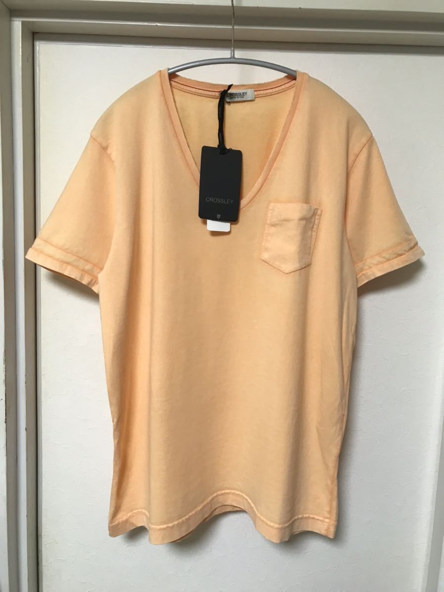 ◆【未使用】Safari Lounge サファリラウンジ / CROSSLEY クロスリー【限定商品】VネックTシャツORANGE M イタリア製拍卖
