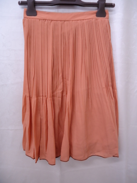 【KCM】sk1-7321170002-03■新品■【ANOTHER BRANCH/アナザーブランチ】ジョーゼット消しプリーツひざ丈スカート ピンク系 サイズF拍卖