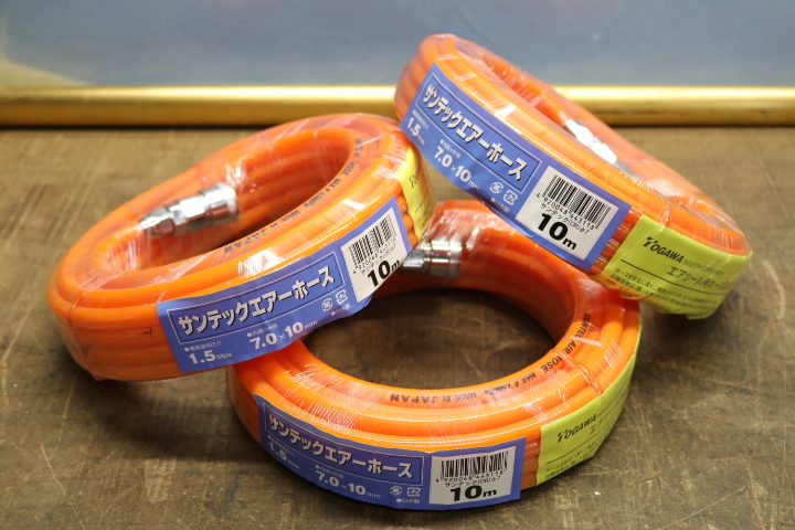 TOGAWA サンテックエアーホース カプラ付き 7×10×10m 1.5Mpa 【2個セット】 【即決価格】拍卖