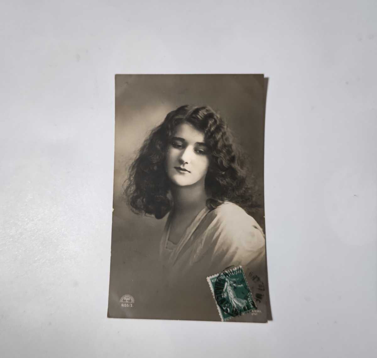 アンティーク ポストカード フランス 綺麗な貴婦人 絵葉書拍卖