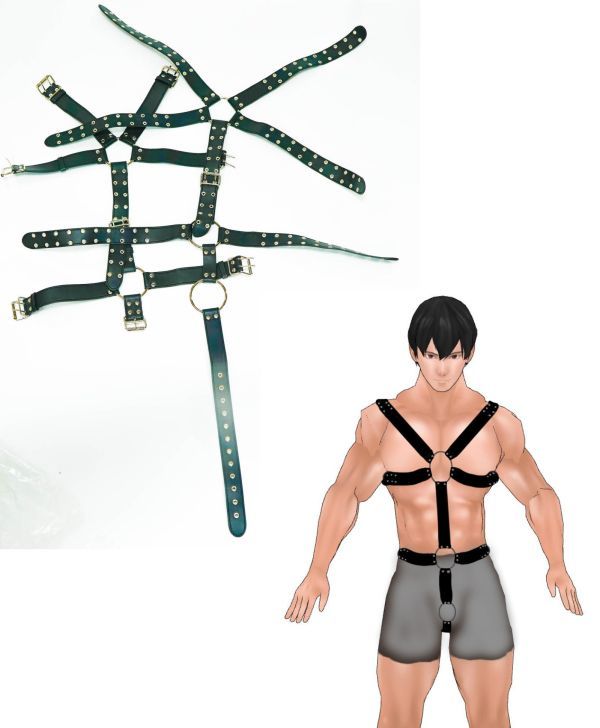 拘束具 ボンテージ ハーネス セクシー 胸 全身 三円小 メンズ ダンス 男 金属 コスプレ道具拍卖