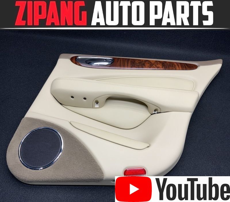 JG007 J71 ジャガー XJ 後期 右リア ドア トリム/内張り ◆合皮/ベージュ×ブラウン 【動画有り】◎ ★即決★拍卖