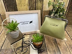 【姫路レザー】がま口(小) グリーン 小物入れ がま口 革 本革 カスタマイズOK商品拍卖