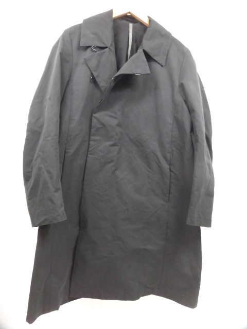 定価61560円 KAZUYUKI KUMAGAI ATTACHMENT カズユキ クマガイ アタッチメント KC71-024 ハイカウントラバークロス ロング コート 黒 SIZE2拍卖