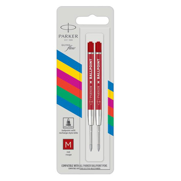 替芯 パーカー ボールペン リフィール クインクフロー エコノミー レッド M 中字 2本入り 2166545 正規輸入品x2パック/卸/送料無料拍卖