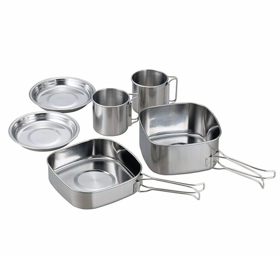 同梱可能 キャンプ鍋 クッカーセット 角型キャンピング鍋6点セット PP-04 カクセー SOLA 携帯袋付き/3617x2個セット/卸拍卖