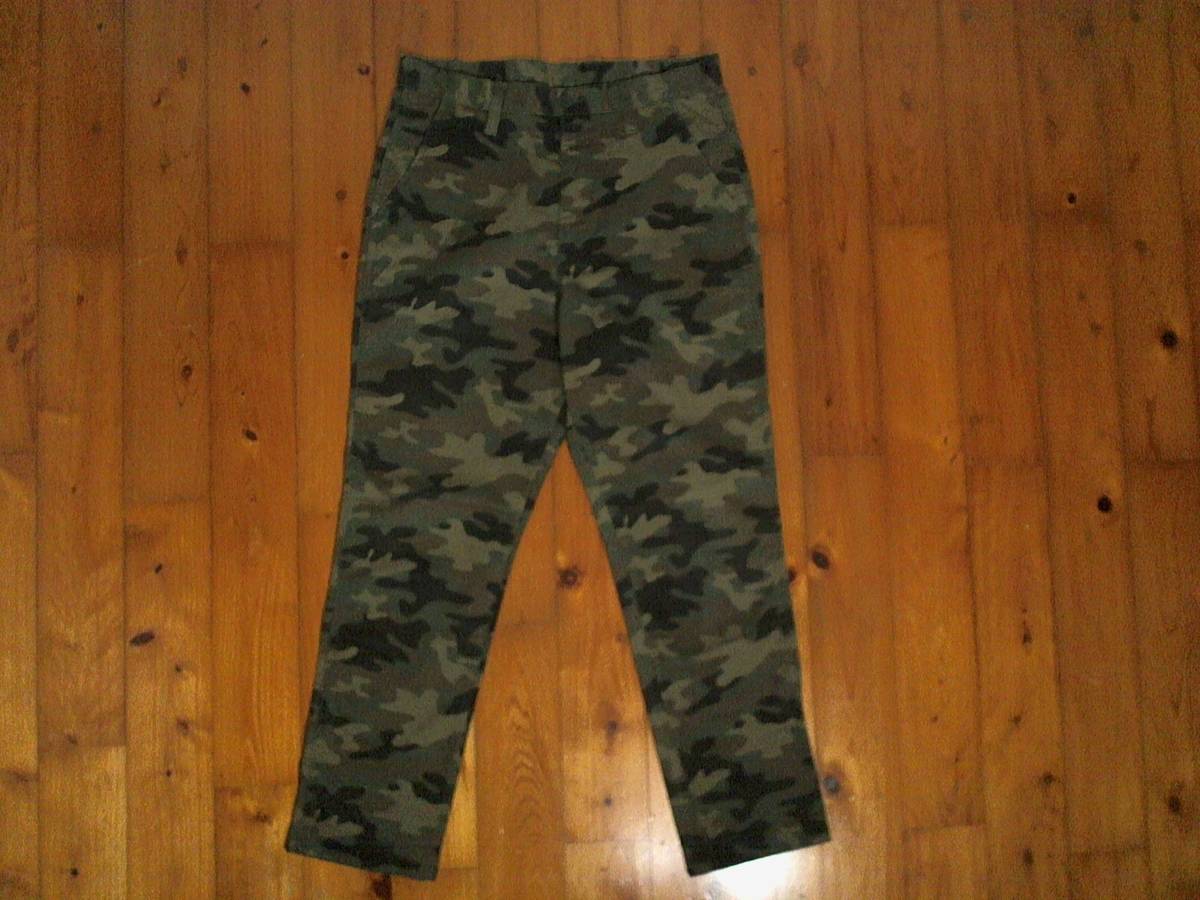 ☆ジーユー【GU】迷彩柄 チノパン チンパンツ テーパード 5ポケットパンツ S カモフラージュ カモフラ クリックポスト可拍卖