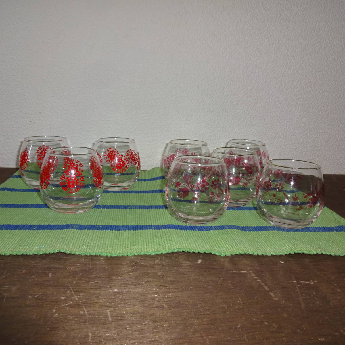 麦茶グラス 冷茶グラス 3客+5客 8客 昭和レトログラス拍卖