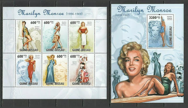 「BRS50」ギニアビサウ切手 2010年 マリリンモンロー拍卖