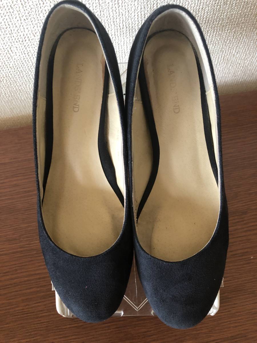 ランズエンド パンプス スムースブラック 24㎝拍卖
