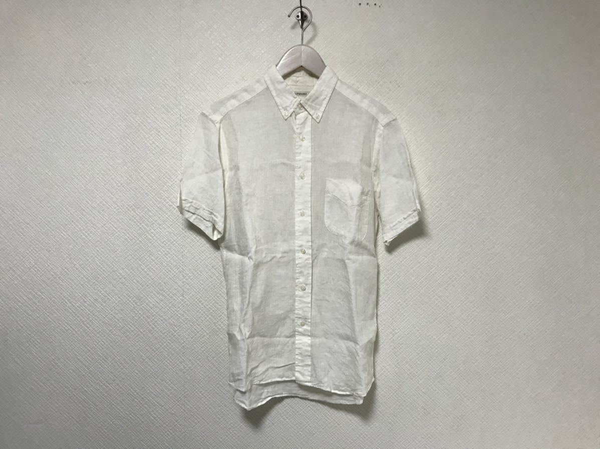 本物サンフランシスコSan Franciscoリネン麻半袖シャツメンズミリタリーサーフアメカジ白ホワイト日本製M拍卖