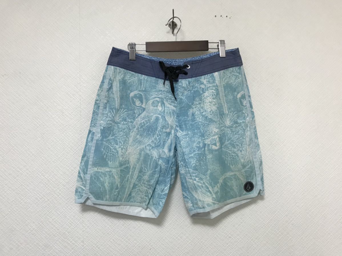 本物ボルコムVOLCOMスイム柄ショートハーフパンツメンズビジネススーツアメカジミリタリーサーフストリートスケーター28Sグリーン緑拍卖